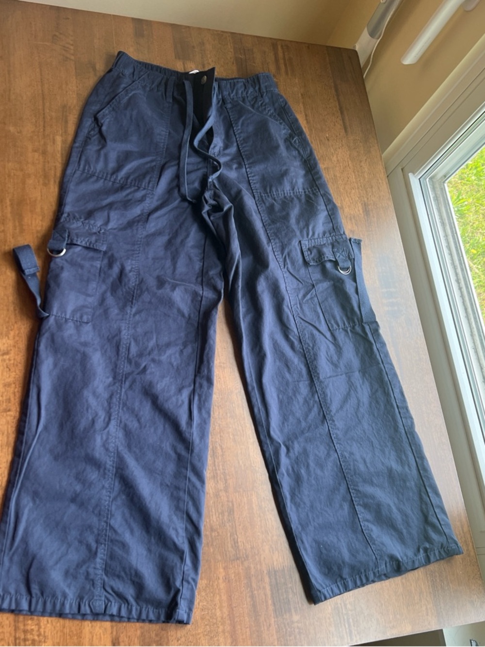 Celebrity Pink Navy Wide-Leg Cargo Jumpsuit Pants